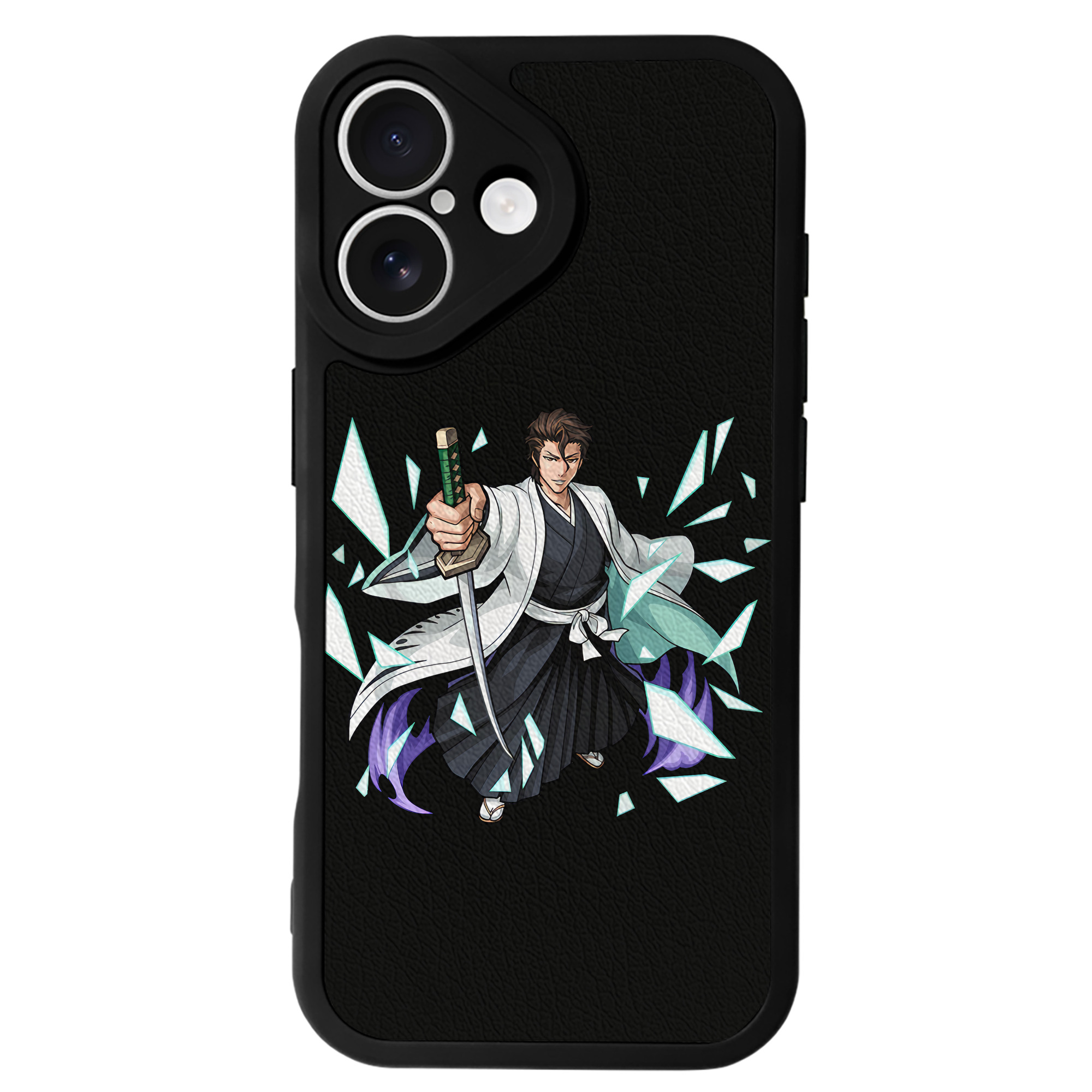 （画像用） ブリーチ 藍染 惣右介（あいぜん そうすけ） BLEACH Aizen Sousuke 【iPhone 16シリーズ対応】シリコンスマホケース（レザー調） 材質：シリコン
